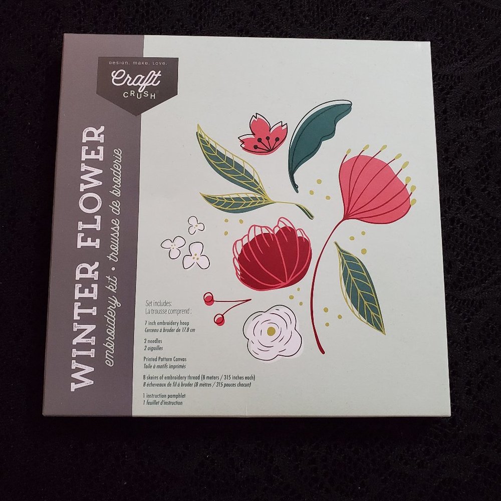 NIB Craft Crush "Winter Flower" embroidery kit